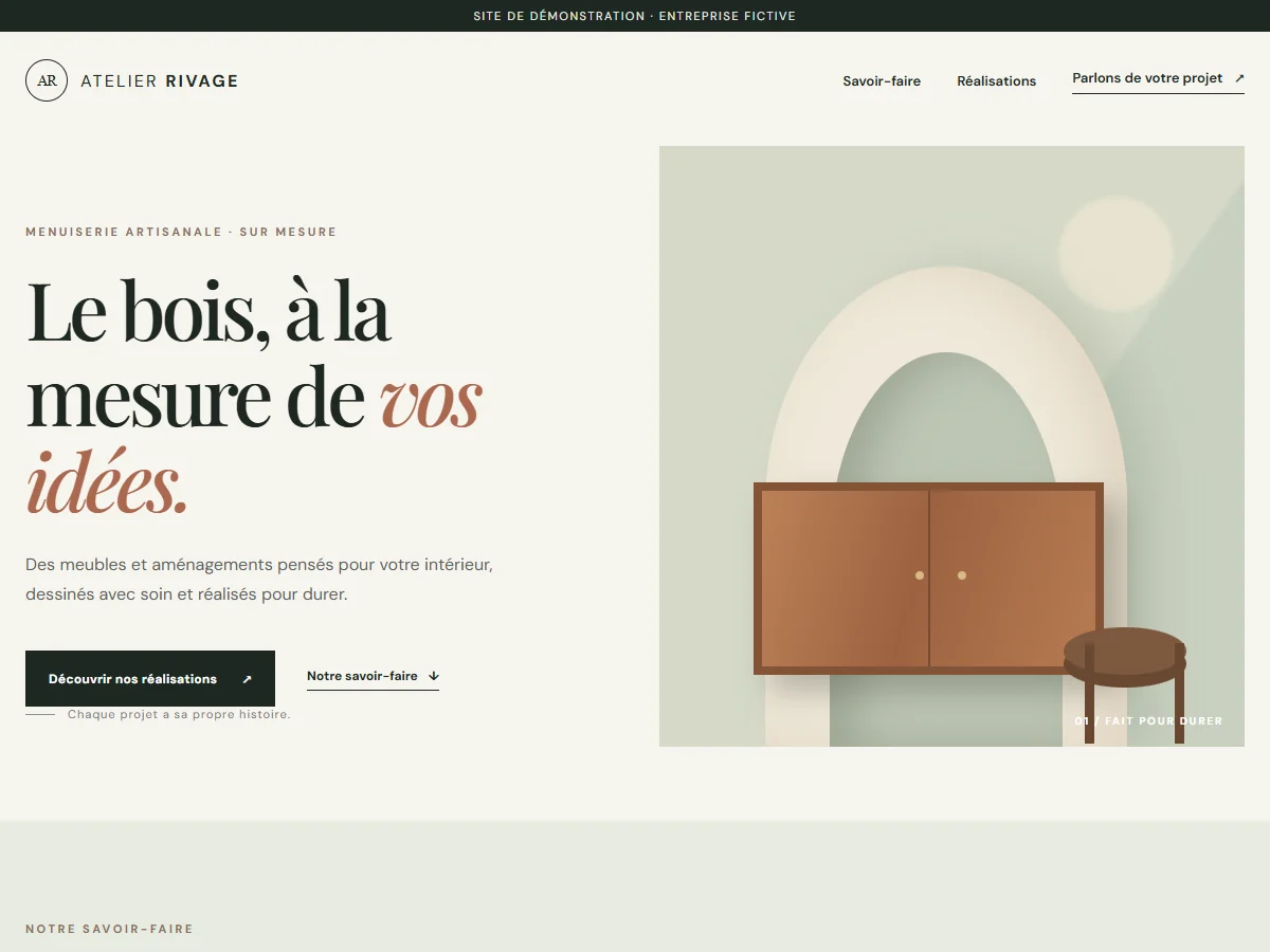 Aperçu du site Atelier Rivage